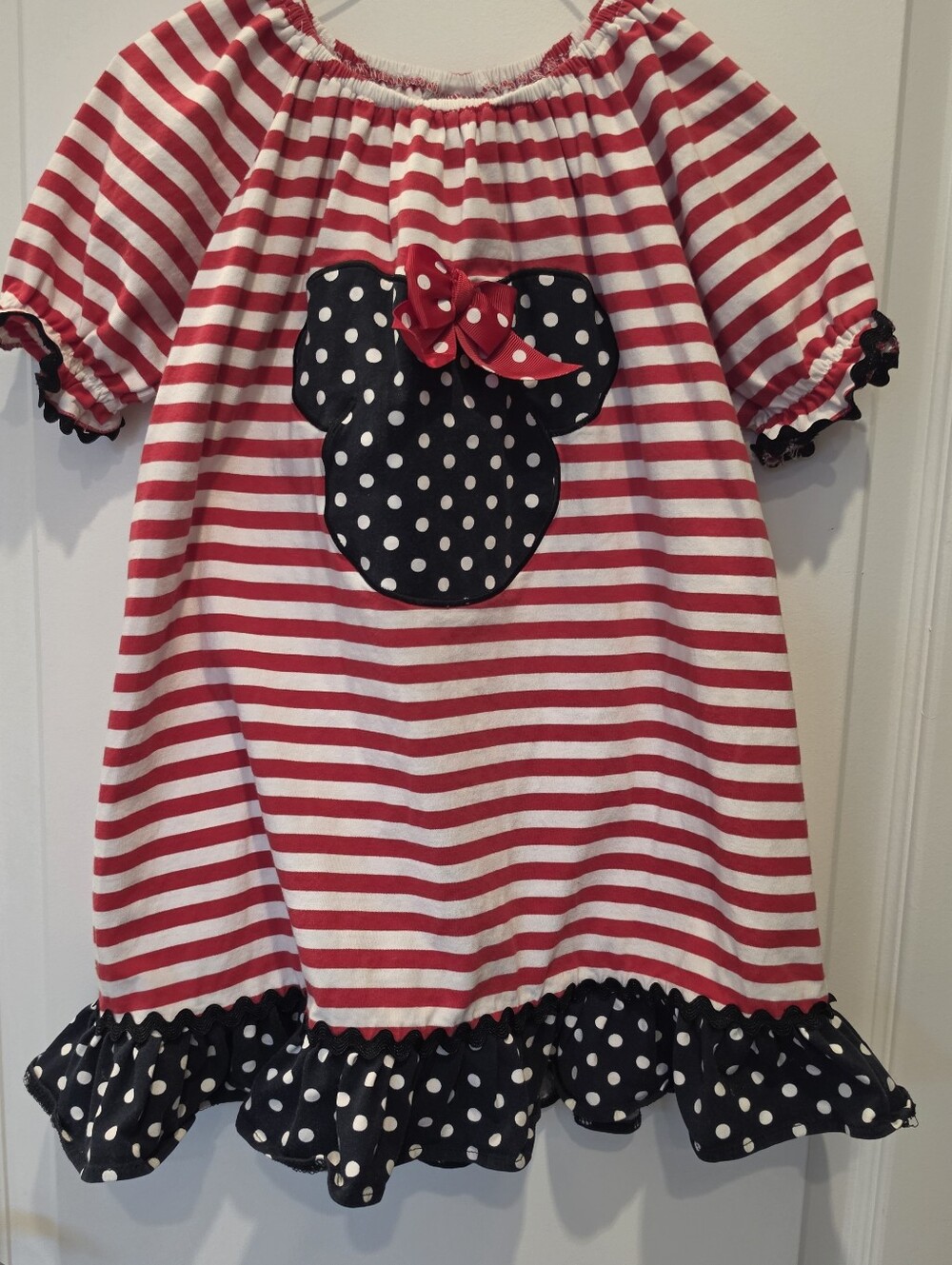 Banana Split Minnie Mouse Stripe Dress with Polka Dot Applique SZ 4